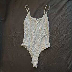 White Ribbed Bodysuit